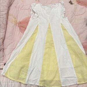 Charming White and Yellow Kids Dress